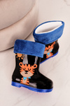 Detské izolované galoshes s Tiger Black