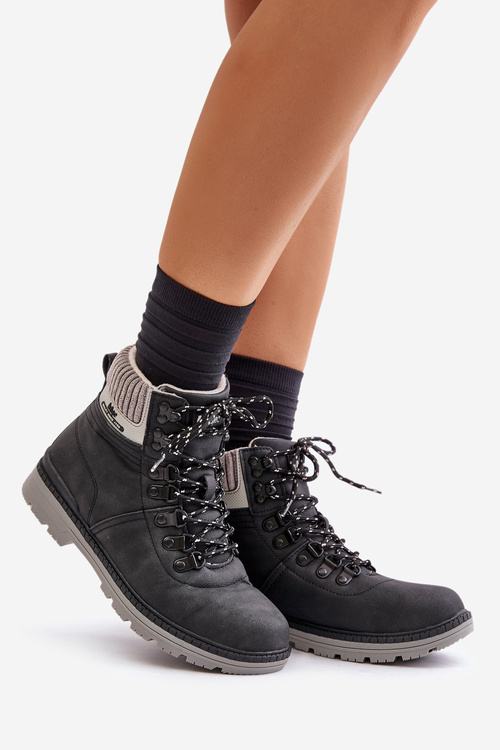 Zateplené dámské kotníkové boty Lee Cooper černé LCJ-24-03-3043