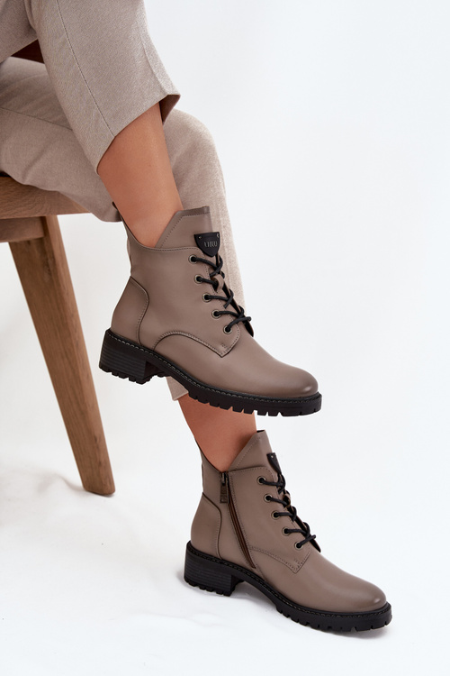 Izolované dámske členkové topánky na kocku Vinceza 58609 sivé