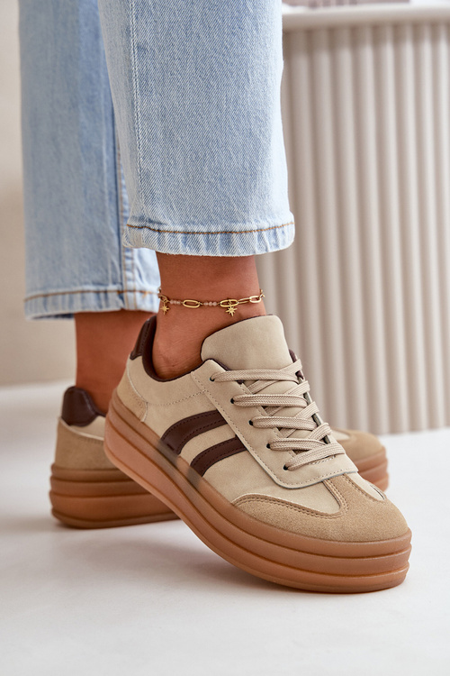 Dámske tenisky na platforme hnedé Nesonice