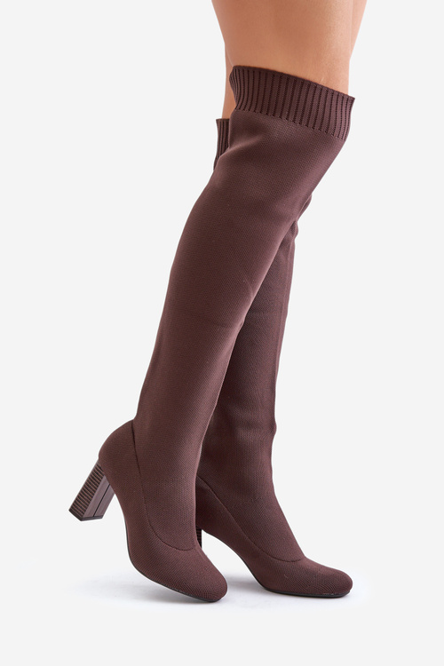 Čižmy So Školským Zvrškom Po Koleno Na Opätku Tmavozelené Esanira