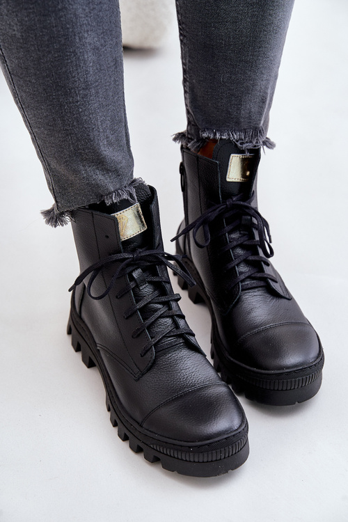 Zazoo 2831 Dámské Botky Z Přírodní Kůže Černé