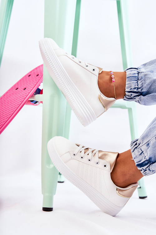 Dámská sportovní obuv, vázaná bílá Samanta