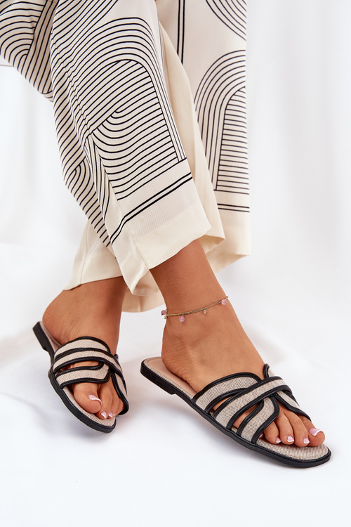 Ploché Dámske Šľapky S Mašľou Béžové Tobin