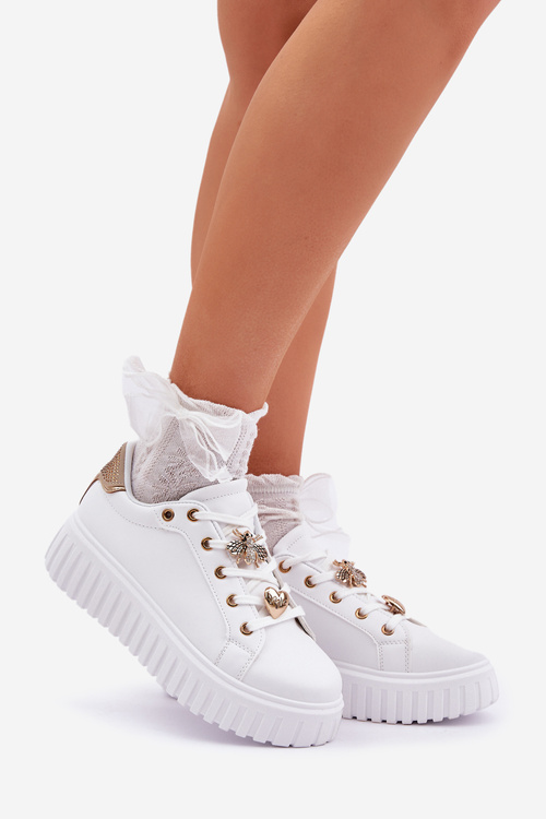 Dámske tenisky s ozdobami biele Grelesi