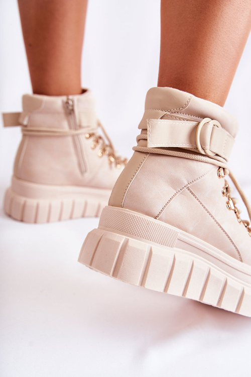 Módní dámské kotníkové boty Svetle béžová La Blanca