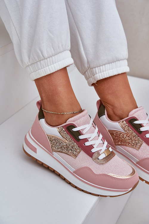 Lesklé Sportovní Boty Dámské Růžové Leesema