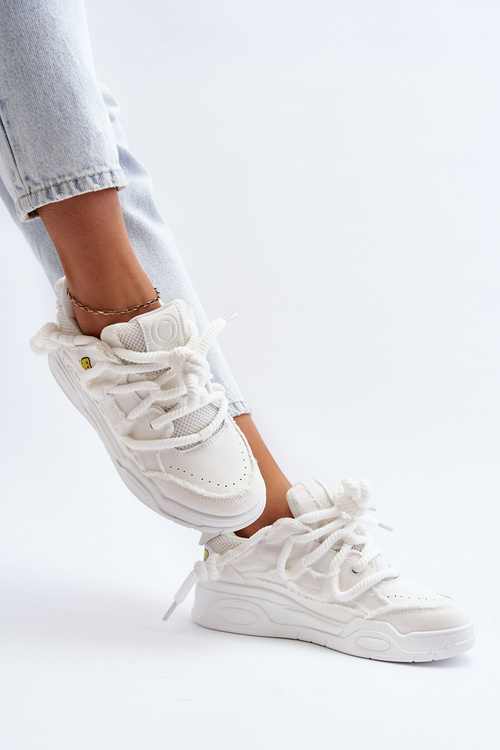 Dámské tenisky s hrubým šněrováním bílé Miatora