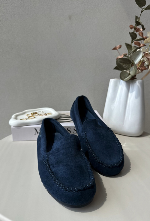 Dámské mokasíny z ekologického semiše černé Amrutia