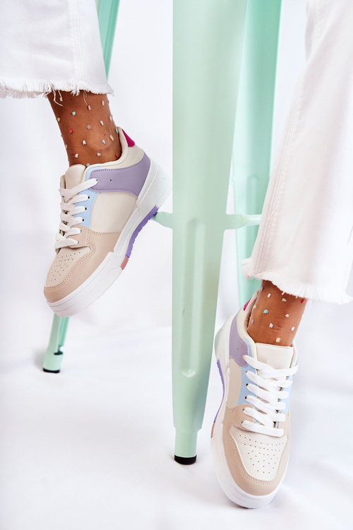 Dámska béžová francisová kožená športová topánka