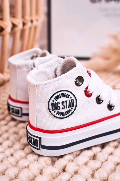 Dětské Tenisky Vysoké Se Zipem BIG STAR HH374187 Bílé