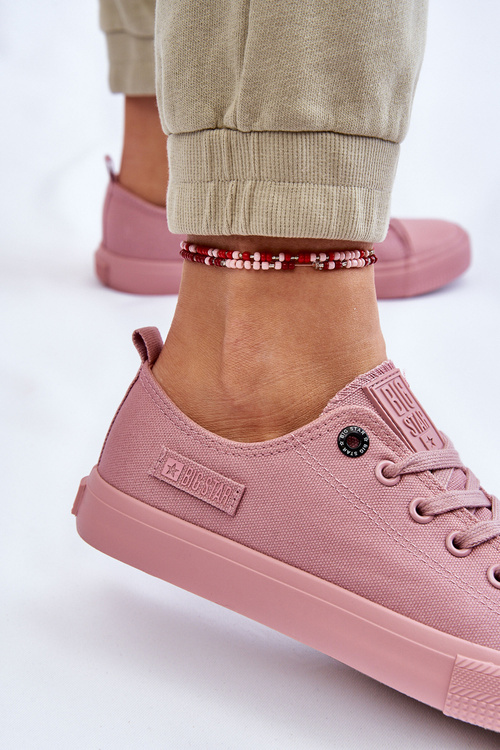 Dámska klasická nízka veľká hviezda LL274027 Ružové tenisky