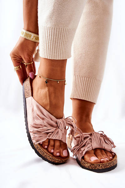 Papuče na korkovej podrážke ružové