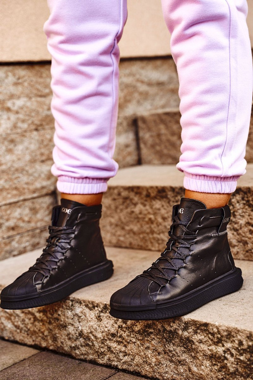 Dámská Sportovní Obuv Goe Kožená Černá GG2N3050