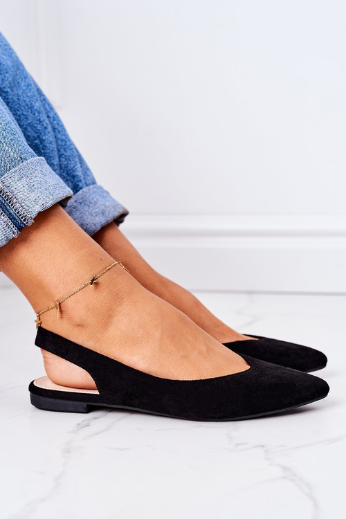 Daisy's Suede Ballerinas v čiernom Spitz