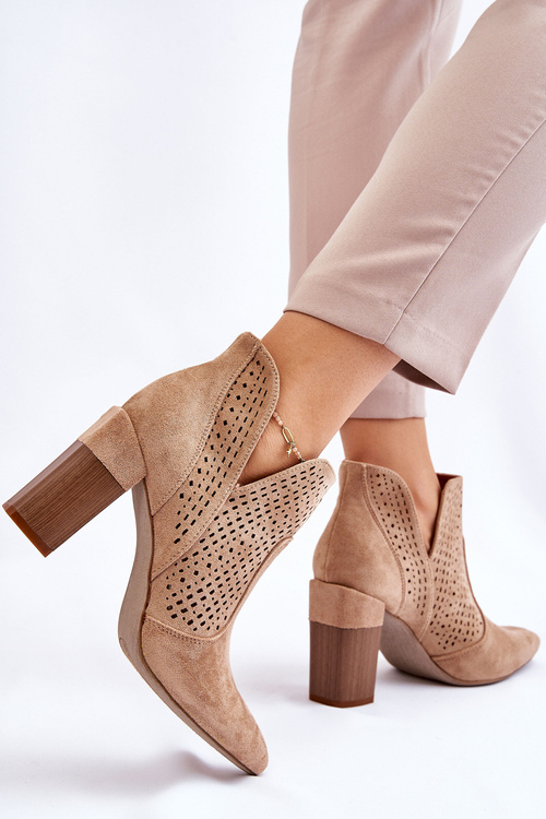 Módny semišový otvor vysoké podpätky Genevi