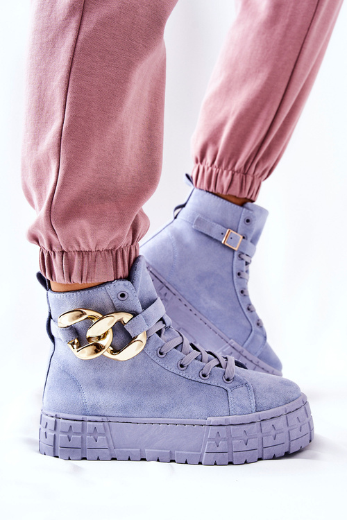 Vysoké Tenisky Na Platformě Modrá Evenia