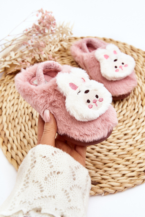 Dětské plyšové pantofle s králíčkem růžové Dicera