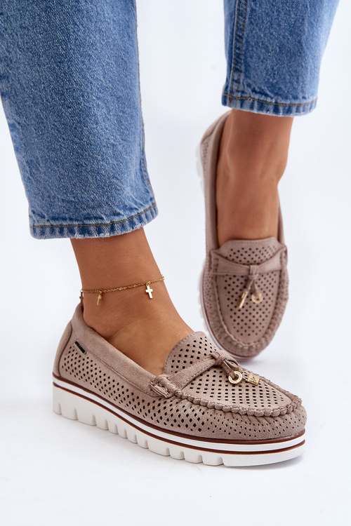 Dámske modré vyrezané mokasíny Twista