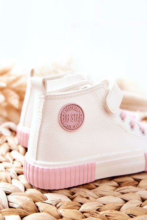 Detské tenisky s vysokým suchým zipsom veľká hviezda II374014 biela