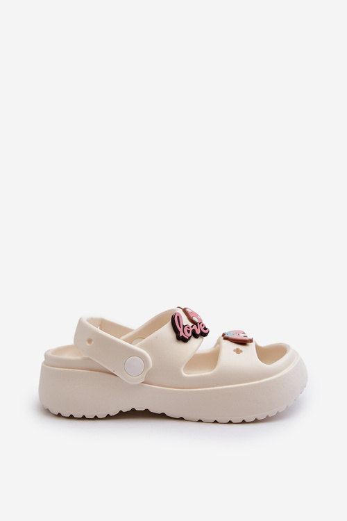 Lehké dětské pěnové žabky s ozdobami bílé Ifrana