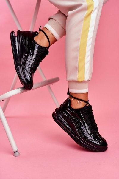 Dámská Sportovní Obuv Sneakers Černá Lakovaná Meff