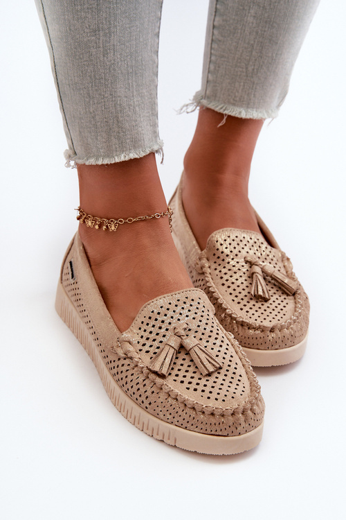 Dámské Dřeváky Z Eko Semišové Zlaté Tinami