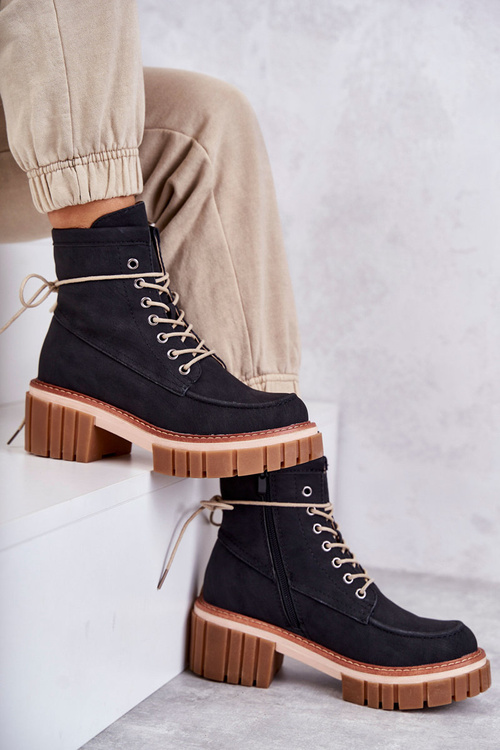 Dámské módní teplé boty Černé Gerda