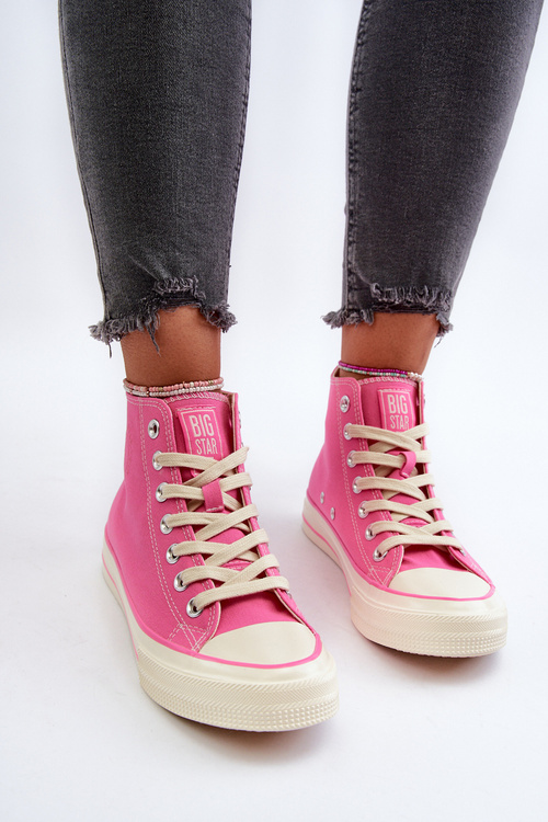 Dámske vysoké tenisky Big Star NN274282 ružové