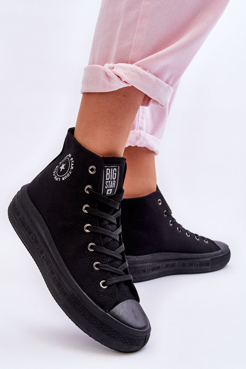Dámske tenisky s vysokým materiálom Big Star LL274A182 Čierna