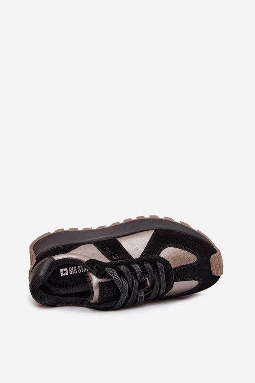 Dámske Snehule Z Semišu Izolované Na Platforme Big Star OO274A217 HI-POLY SYSTEM Čierne