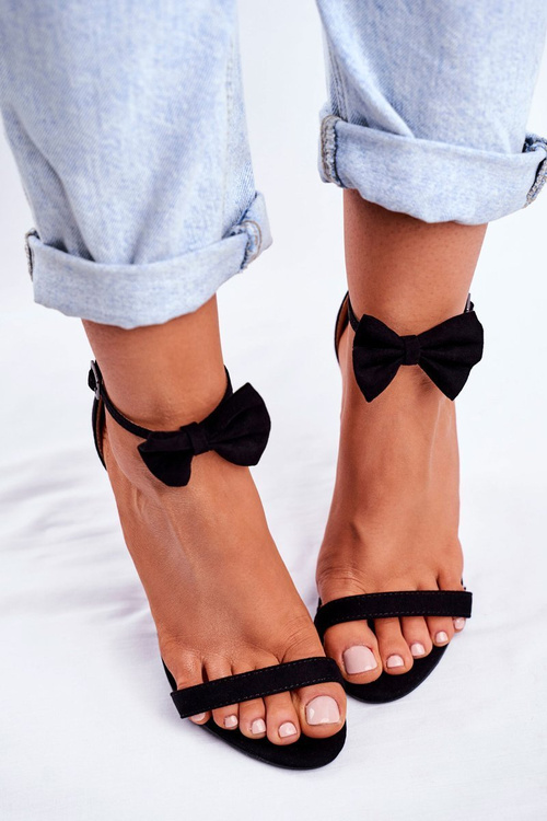 Dámské Sandály Na Podpatku Králičí uši Černé Honey Bunny