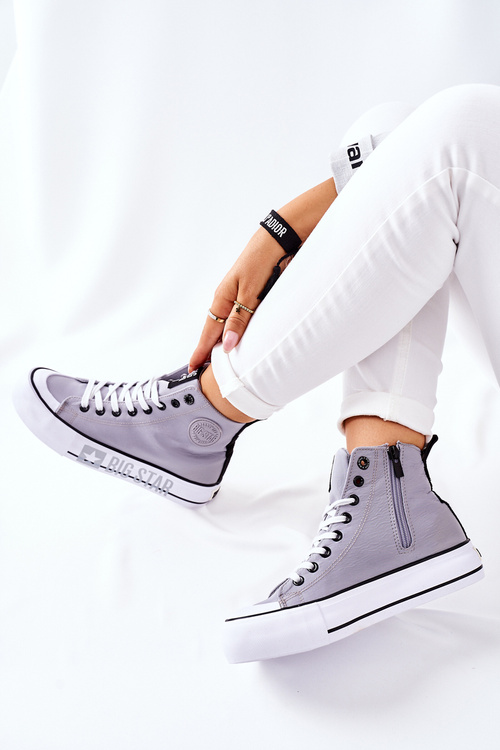 Vysoké tenisky na šedej platforme Big Star II274016