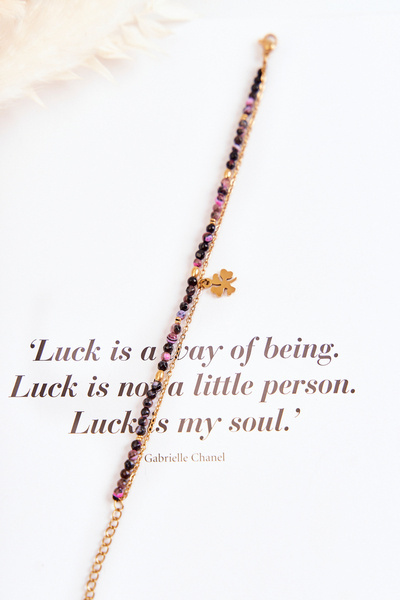 Dámský náramek s korálky černo-zlatými