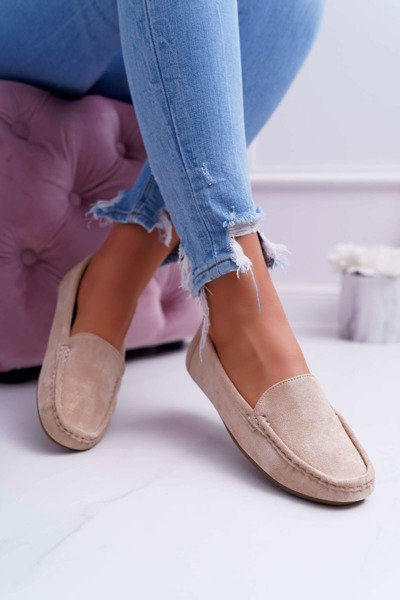 Dámske mokasíny pohodlné eko-eko-beige lemma