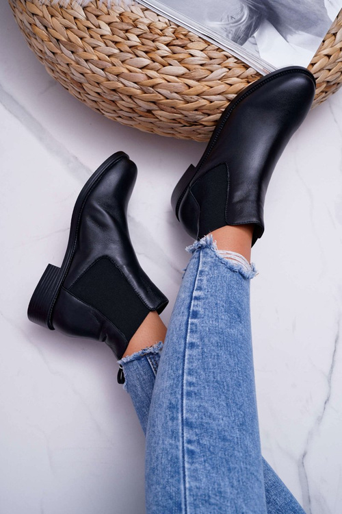 Dámske topánky Jodhpur Ploché päty čierny barski W1901