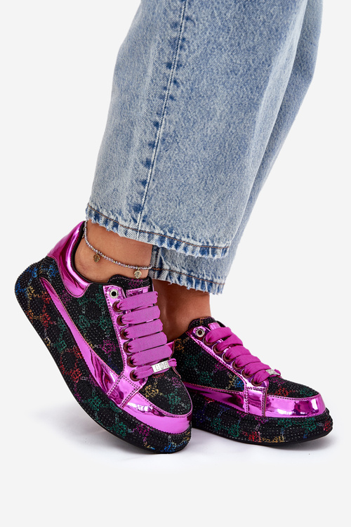 Dámske Zdobené Tenisky Na Platforme Čierne GOE NN2N4006