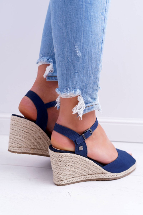 Dámske sandále na veľkej hviezde Big Star Navy Graced Wedge DD274A212