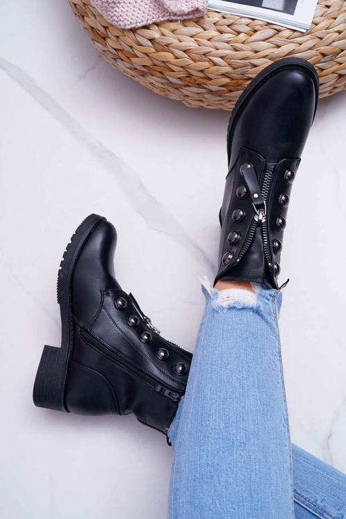 Dámské Kotníkové Boty Černé Yulio