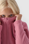 Dívčí fleece s límcem Slim 4F Růžový 4FJWMM00TFLEF261-56S