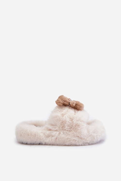 Dámské Plyšové Pantofle S Medvídkem Bílé Romania