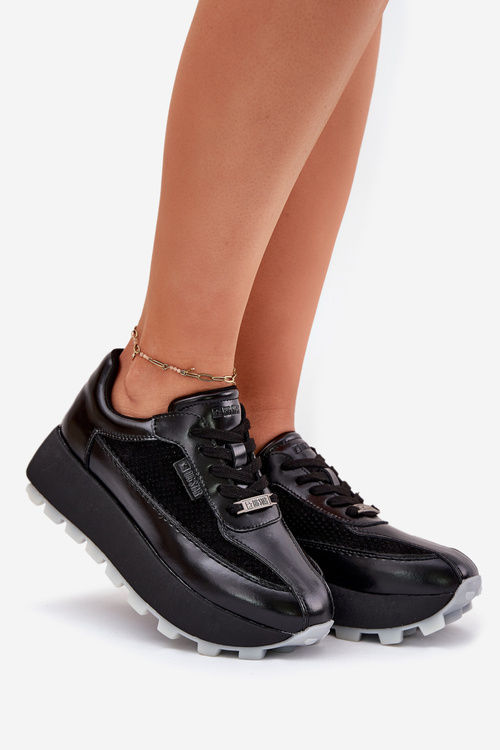 Dámske Kožené Tenisky Na Platforme Big Star RR274873 HI-POLY SYSTEM Čierne