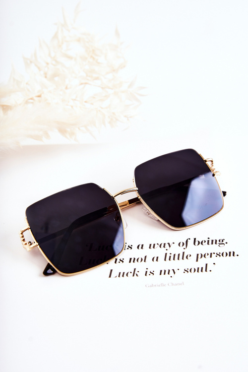 Veľké slnečné okuliare V160020 Čierne a zlato