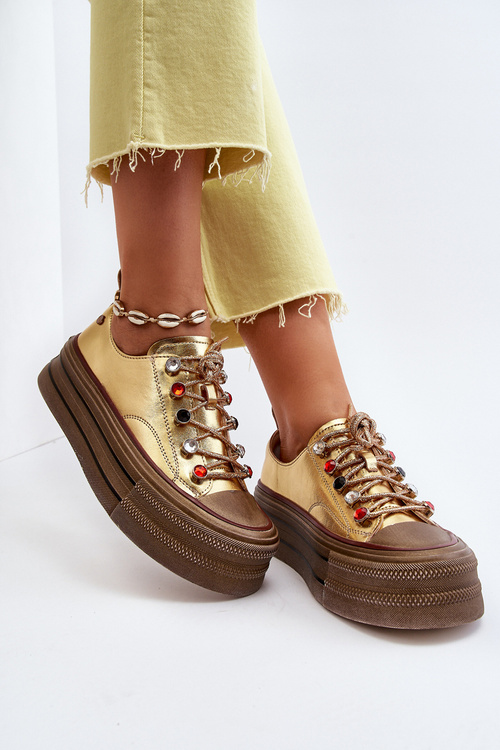 Dámské tenisky na platformě GOE NN2N4055 Zlaté