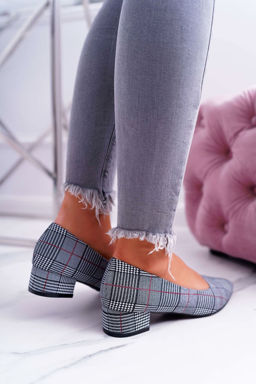 Dámske čerpadlá čierne šachovnice Coly