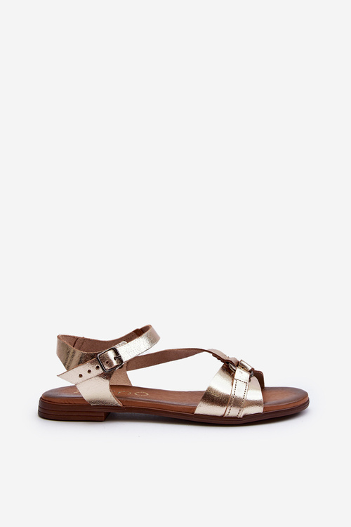 Zazoo 40182 Dámske kožené sandále zlaté