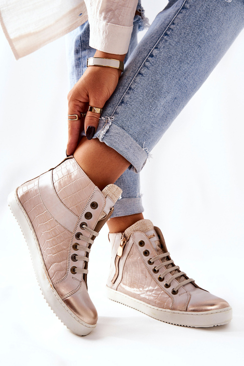 Vysoké tenisky pre béžovú béžovú béžovú béžu Monnari 0630-M15