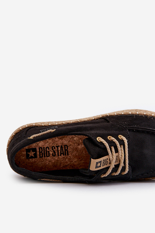 Pánske šnurovacie espadrily Big Star NN174051 Čierne