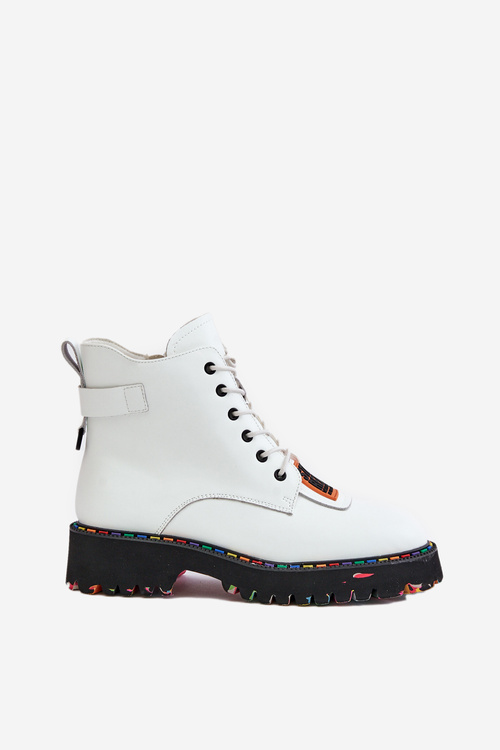 Kožené Čižmy Dámske Na Zips Biely Artiker 55C0515