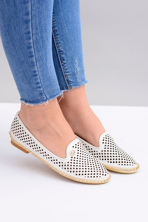 Lu Boo | Bílé otevřené baleríny Stylové